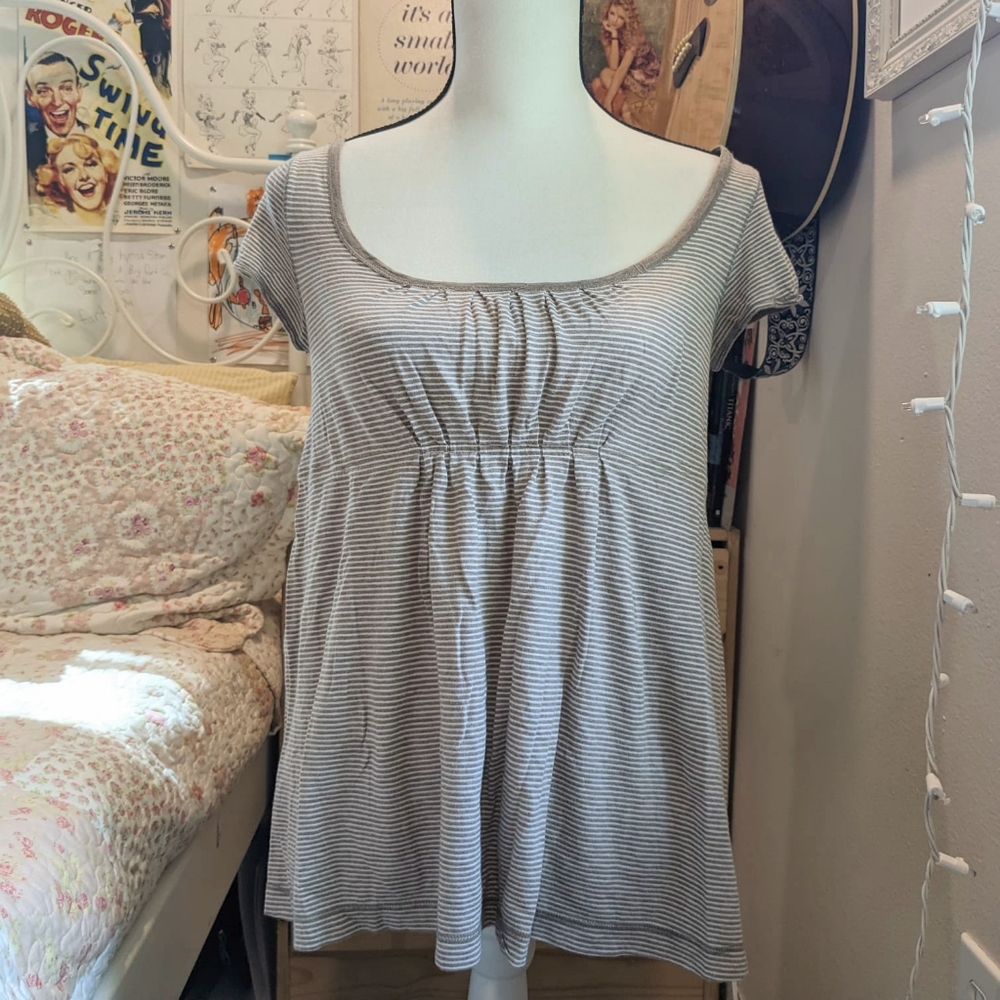 VTG Y2K Abercrombie & Fitch Striped Empire Waist Top M Bella Swan Inspired